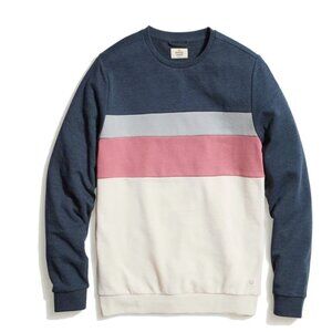 Marine Layer Jordan Sweatshirt in Navy/Natural Colorblock Size Large